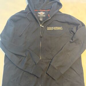 Harley-Davidson Black Zip-Up Hoodie sz L